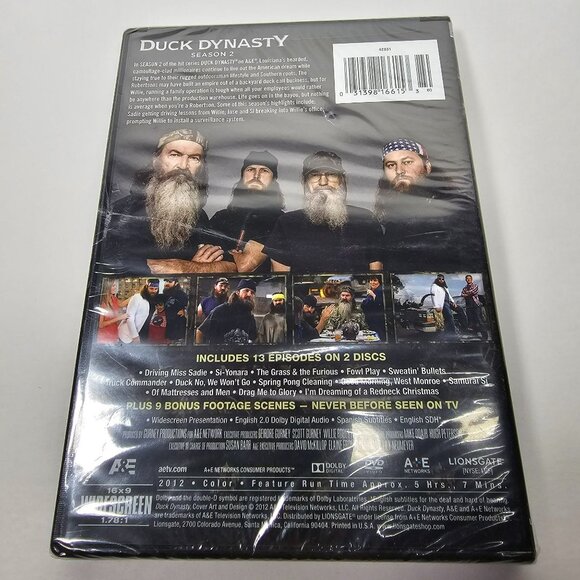 Duck Dynasty Season 2 Complete DVD Set New Sealed 2-Disc Collection A&E TV - Picture 2 of 2
